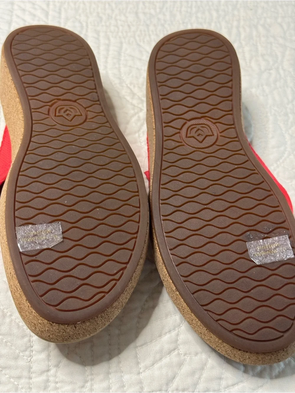 Spenco Red Cork Wedge Flip-Flop Sandals